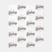 Modernes Personalisiertes Monogramm und Name Paste Fleecedecke (Vorderseite)