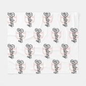 Modernes Personalisiertes Monogramm und Name Paste Fleecedecke (Vorderseite (Horizontal))