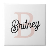 Modernes Personalisiertes Monogramm und Name Paste Fliese (Vorderseite)