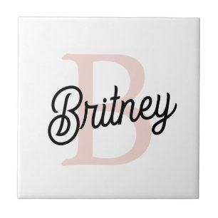 Modernes Personalisiertes Monogramm und Name Paste Fliese
