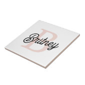 Modernes Personalisiertes Monogramm und Name Paste Fliese (Seite)