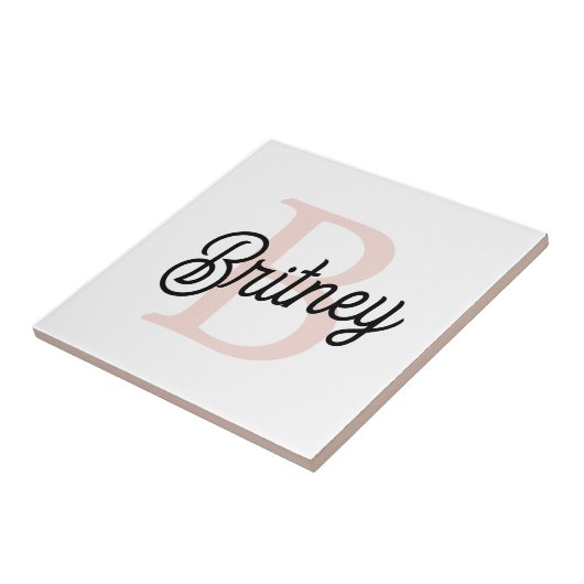 Modernes Personalisiertes Monogramm und Name Paste Fliese (Seite)