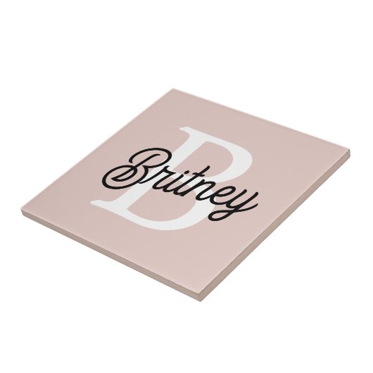 Modernes Personalisiertes Monogramm und Name Paste Fliese (Seite)