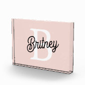 Modernes Personalisiertes Monogramm und Name Paste Fotoblock (Rechts)