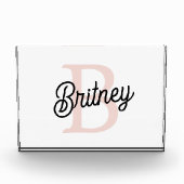 Modernes Personalisiertes Monogramm und Name Paste Fotoblock (Vorderseite)