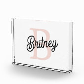 Modernes Personalisiertes Monogramm und Name Paste Fotoblock (Rechts)