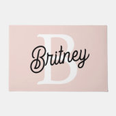 Modernes Personalisiertes Monogramm und Name Paste Fußmatte (Vorderseite)