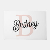 Modernes Personalisiertes Monogramm und Name Paste Fußmatte (Vorderseite)