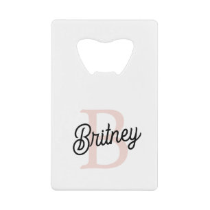 Modernes Personalisiertes Monogramm und Name Paste Geldbeutel Flaschenöffner