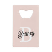 Modernes Personalisiertes Monogramm und Name Paste Geldbeutel Flaschenöffner (Vorderseite)