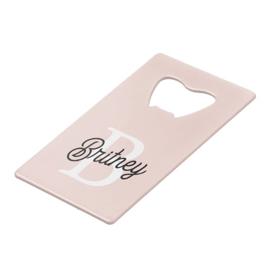 Modernes Personalisiertes Monogramm und Name Paste Geldbeutel Flaschenöffner (Vorderseite Schrägansicht)