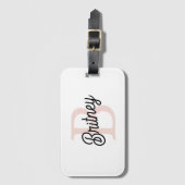 Modernes Personalisiertes Monogramm und Name Paste Gepäckanhänger (Vorderseite Vertikal)
