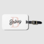 Modernes Personalisiertes Monogramm und Name Paste Gepäckanhänger (Vorderseite (Horizontal))