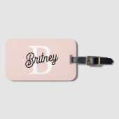 Modernes Personalisiertes Monogramm und Name Paste Gepäckanhänger (Vorderseite (Horizontal))