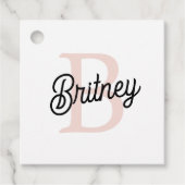 Modernes Personalisiertes Monogramm und Name Paste Geschenkanhänger (Vorderseite)