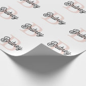 Modernes Personalisiertes Monogramm und Name Paste Geschenkpapier (Ecke)