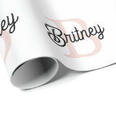 Modernes Personalisiertes Monogramm und Name Paste Geschenkpapier (Rolleneckpunkt)