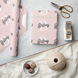 Modernes Personalisiertes Monogramm und Name Paste Geschenkpapier