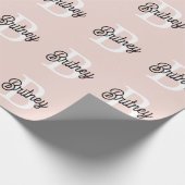 Modernes Personalisiertes Monogramm und Name Paste Geschenkpapier (Ecke)