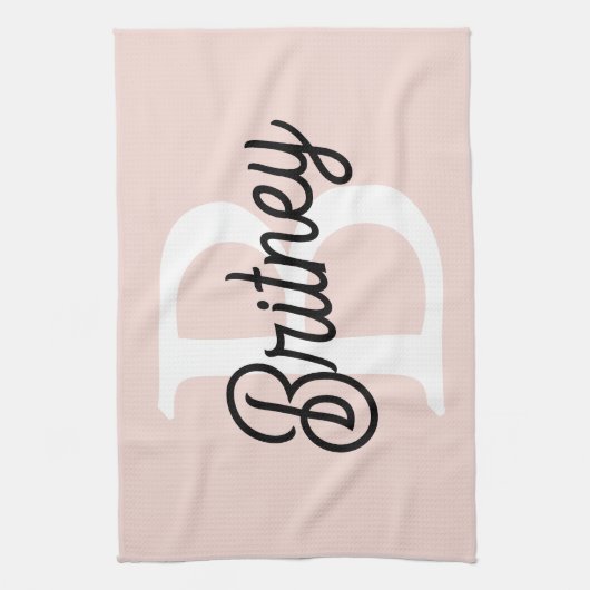 Modernes Personalisiertes Monogramm und Name Paste Geschirrtuch (Vertikal)