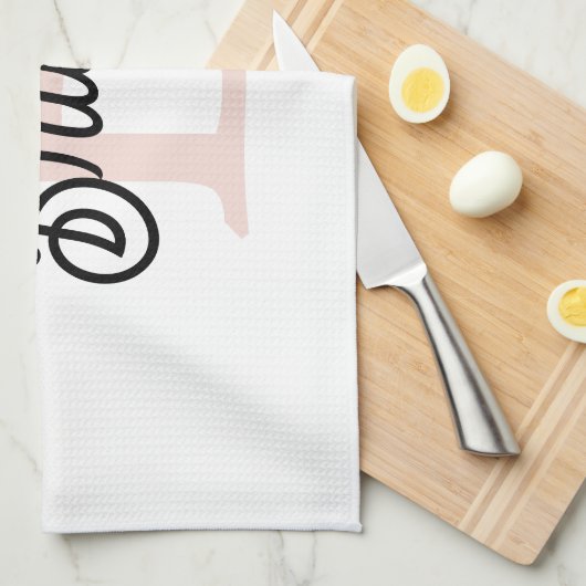 Modernes Personalisiertes Monogramm und Name Paste Geschirrtuch (Viertel Falte)