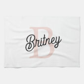 Modernes Personalisiertes Monogramm und Name Paste Geschirrtuch (Horizontal)