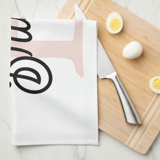 Modernes Personalisiertes Monogramm und Name Paste Geschirrtuch (Viertel Falte)