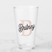 Modernes Personalisiertes Monogramm und Name Paste Glas (Vorderseite)