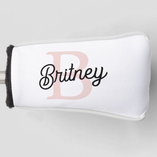 Modernes Personalisiertes Monogramm und Name Paste Golf Headcover (Vorderseite)