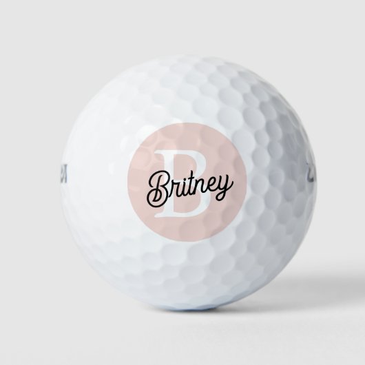 Modernes Personalisiertes Monogramm und Name Paste Golfball (Vorderseite)