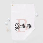 Modernes Personalisiertes Monogramm und Name Paste Golfhandtuch (Insitu)