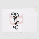 Modernes Personalisiertes Monogramm und Name Paste Golfhandtuch (Horizontal)