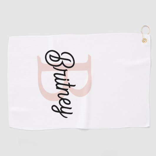 Modernes Personalisiertes Monogramm und Name Paste Golfhandtuch (Horizontal)