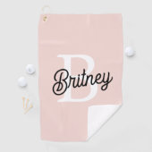 Modernes Personalisiertes Monogramm und Name Paste Golfhandtuch (Insitu)