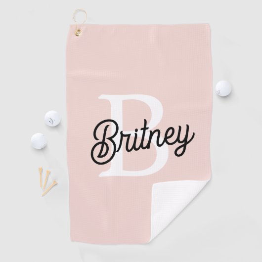 Modernes Personalisiertes Monogramm und Name Paste Golfhandtuch (Insitu)