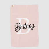 Modernes Personalisiertes Monogramm und Name Paste Golfhandtuch (Vorderseite)