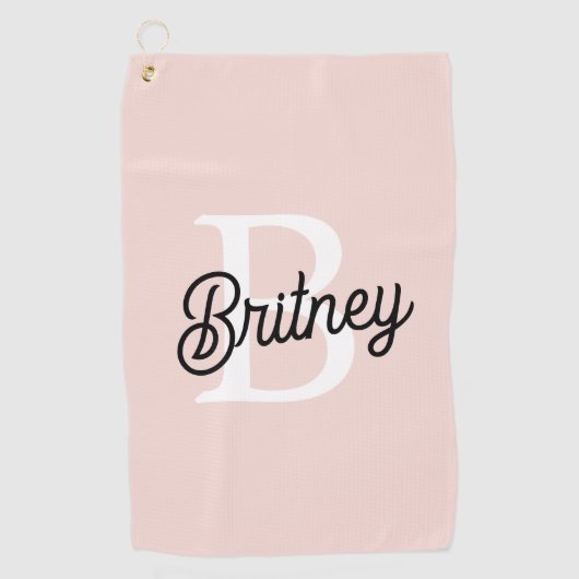 Modernes Personalisiertes Monogramm und Name Paste Golfhandtuch (Vorderseite)