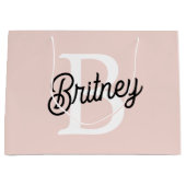 Modernes Personalisiertes Monogramm und Name Paste Große Geschenktüte (Vorderseite)