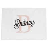 Modernes Personalisiertes Monogramm und Name Paste Große Geschenktüte (Vorderseite)