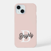 Modernes Personalisiertes Monogramm und Name Paste iPhone 15 Hülle (Rückseite)