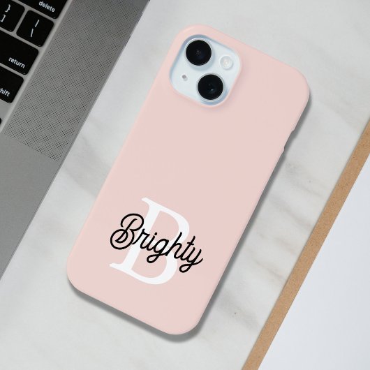 Modernes Personalisiertes Monogramm und Name Paste iPhone 15 Hülle