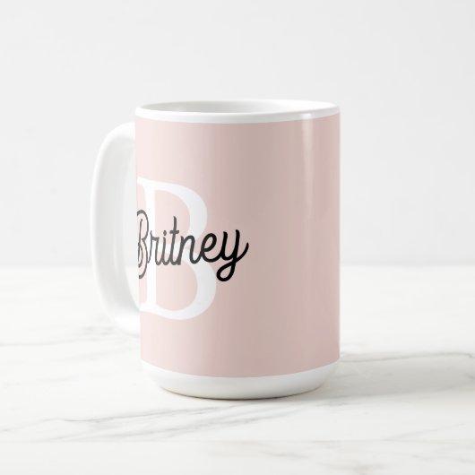 Modernes Personalisiertes Monogramm und Name Paste Kaffeetasse (Vorderseite Links)