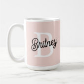 Modernes Personalisiertes Monogramm und Name Paste Kaffeetasse (Links)