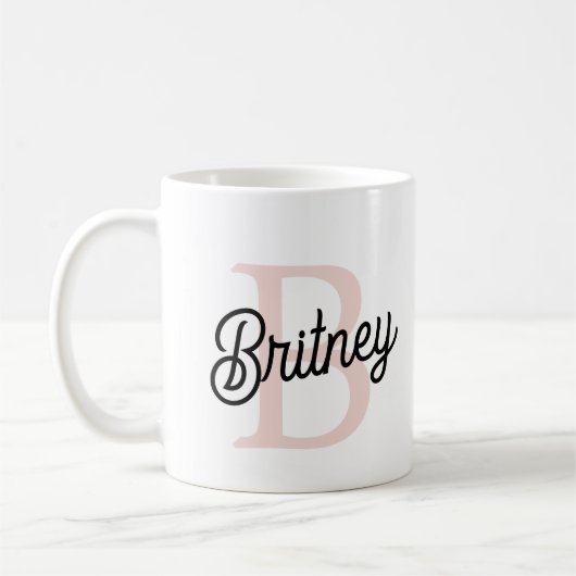 Modernes Personalisiertes Monogramm und Name Paste Kaffeetasse (Links)
