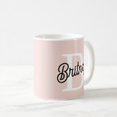 Modernes Personalisiertes Monogramm und Name Paste Kaffeetasse (VorderseiteRechts)