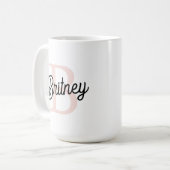Modernes Personalisiertes Monogramm und Name Paste Kaffeetasse (Vorderseite Links)