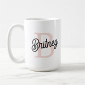 Modernes Personalisiertes Monogramm und Name Paste Kaffeetasse (Links)