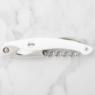 Modernes Personalisiertes Monogramm und Name Paste Kellnermesser