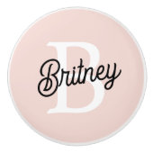 Modernes Personalisiertes Monogramm und Name Paste Keramikknauf (Vorderseite)