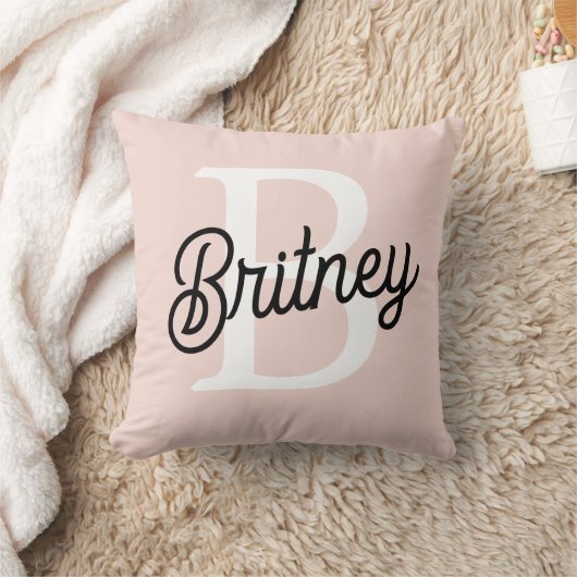 Modernes Personalisiertes Monogramm und Name Paste Kissen (Decke)